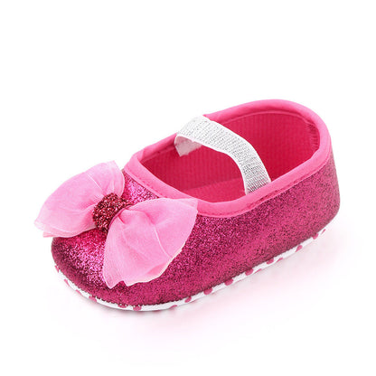 Newborn Princess Shoes Baby Shoes Soft Soled Baby Shoes Bow Princess Shoes Single Shoes  (Available)