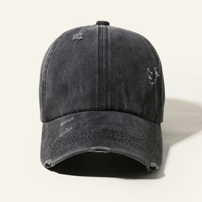 Candy Color Baseball Cap, Retro Washable Hole Cap, Personality Cross Decoration Cap (Available)