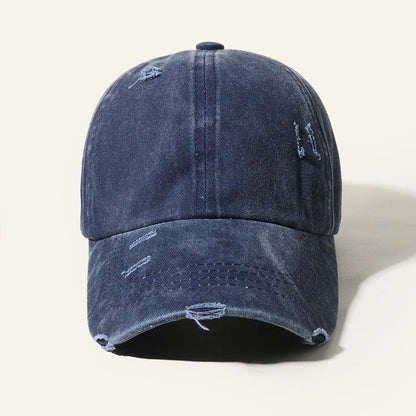 Candy Color Baseball Cap, Retro Washable Hole Cap, Personality Cross Decoration Cap (Available)