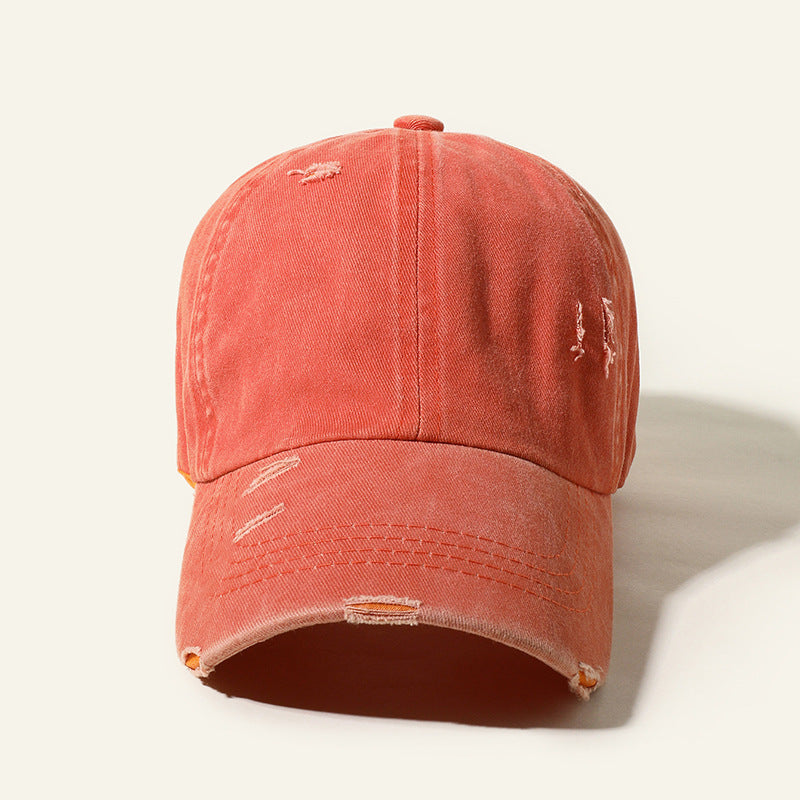 Candy Color Baseball Cap, Retro Washable Hole Cap, Personality Cross Decoration Cap (Available)