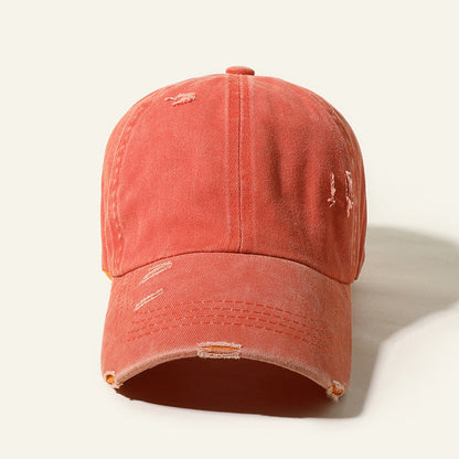 Candy Color Baseball Cap, Retro Washable Hole Cap, Personality Cross Decoration Cap  (Available)