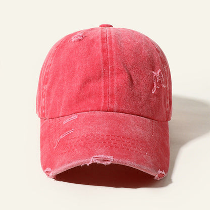 Candy Color Baseball Cap, Retro Washable Hole Cap, Personality Cross Decoration Cap (Available)