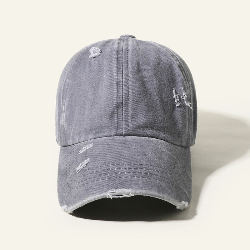 Candy Color Baseball Cap, Retro Washable Hole Cap, Personality Cross Decoration Cap  (Available)