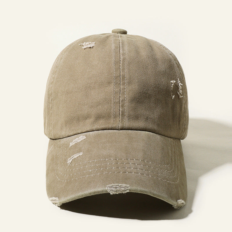 Candy Color Baseball Cap, Retro Washable Hole Cap, Personality Cross Decoration Cap (Available)