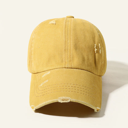 Candy Color Baseball Cap, Retro Washable Hole Cap, Personality Cross Decoration Cap  (Available)