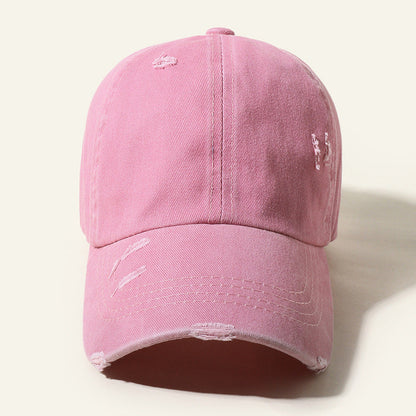 Candy Color Baseball Cap, Retro Washable Hole Cap, Personality Cross Decoration Cap (Available)