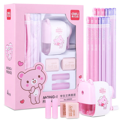 Student Stationery Set, Children's School Supplies, Pencil Sharpener, Eraser