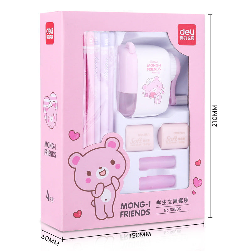 Student Stationery Set, Children's School Supplies, Pencil Sharpener, Eraser