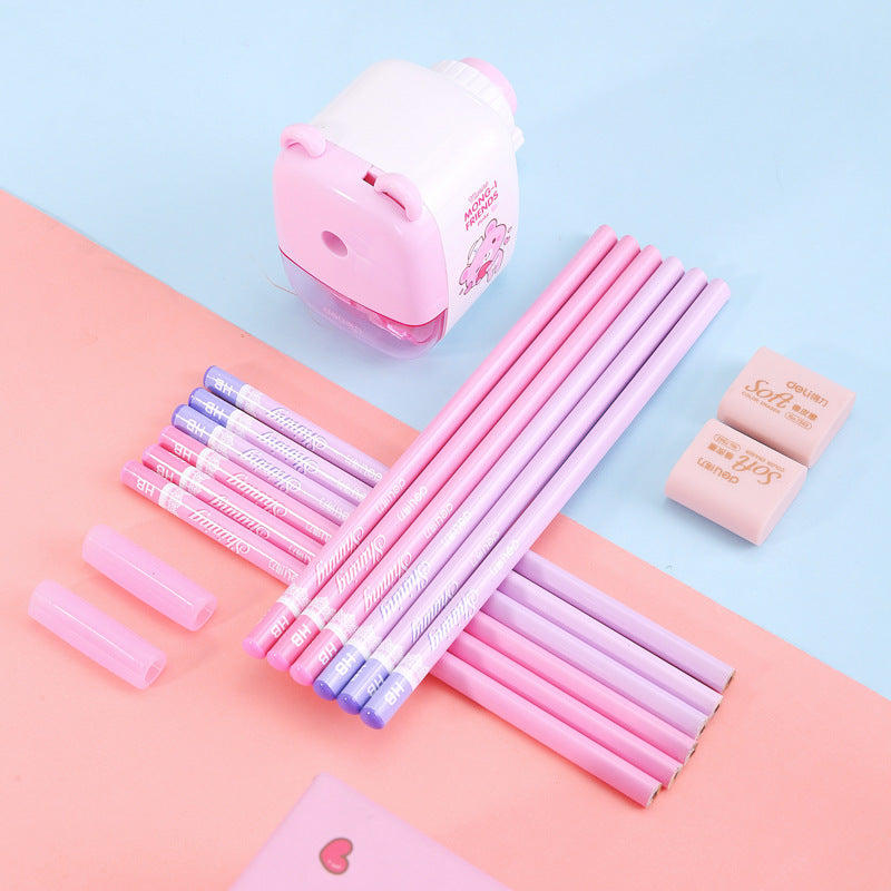 Student Stationery Set, Children's School Supplies, Pencil Sharpener, Eraser