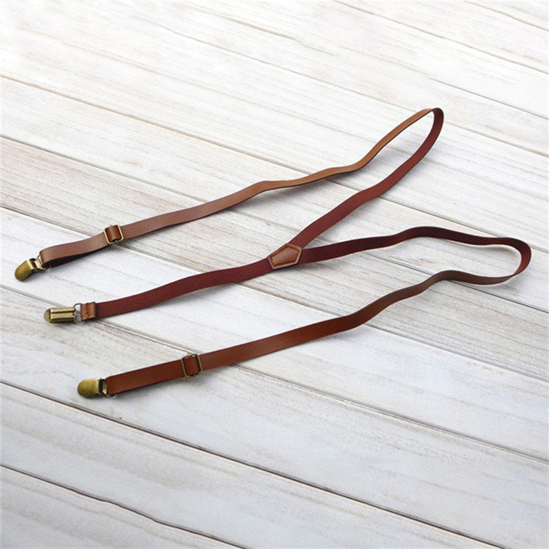 Men's And Women's Universal Strap Clip Female British Simple Faux Leather Strap Thin Suspender Strap Hipster (Available)