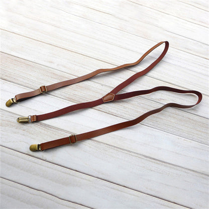 Men's And Women's Universal Strap Clip Female British Simple Faux Leather Strap Thin Suspender Strap Hipster (Available)