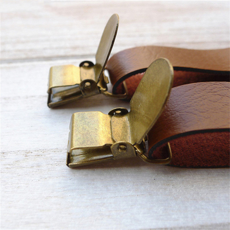 Men's And Women's Universal Strap Clip Female British Simple Faux Leather Strap Thin Suspender Strap Hipster (Available)