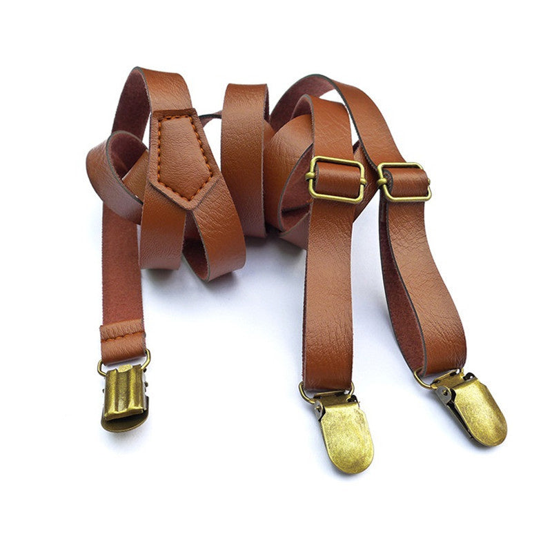 Men's And Women's Universal Strap Clip Female British Simple Faux Leather Strap Thin Suspender Strap Hipster (Available)