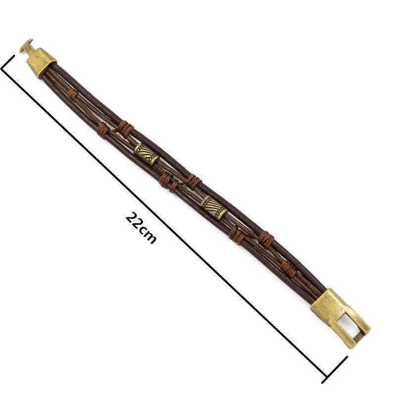 Retro Men's Braided Leather Bracelet (Available)