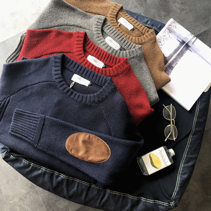 Winter crew neck patch sweater boys clothes  (Available)