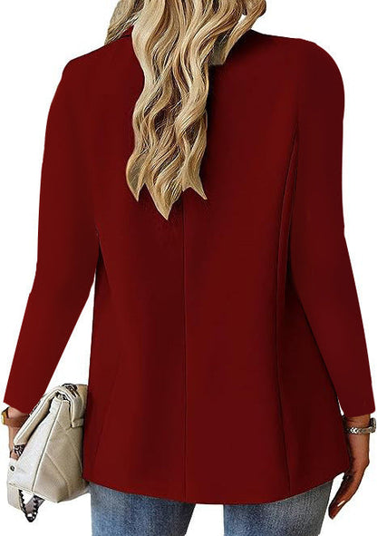 Ins Lapel Button Jacket Fashion Commuter Casual Suit Jacket Women's Long-sleeved Tops Outwear Clothing (Available)