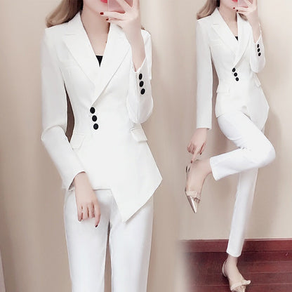 Women white Slim Pant Suits (Available)