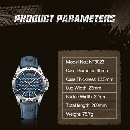 NAVIFORCE Brand Men Fashion Quartz Watches Male Leather Stra