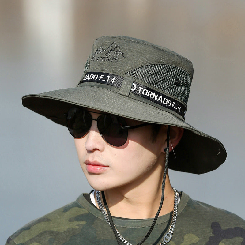 Mountaineering Fishing Sunscreen Travel Breathable Large Eave Visor Hat For Men (Available)