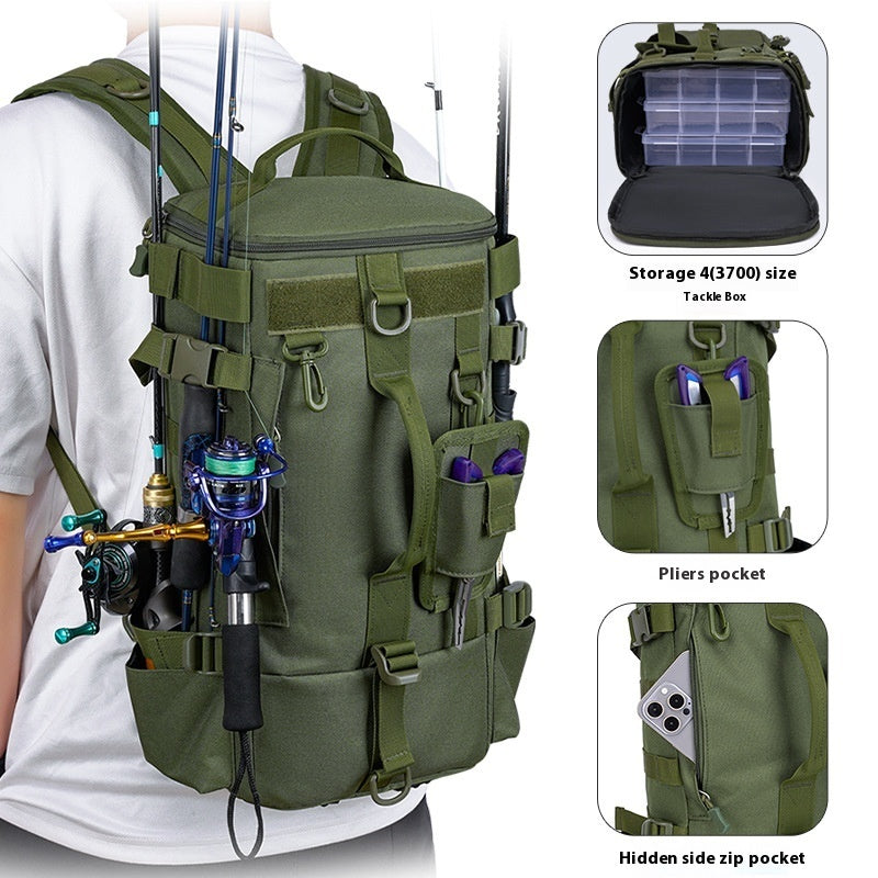 Multifunctional Hiking Backpack Waterproof Oxford Cloth Fishing Gym Bag (Available)