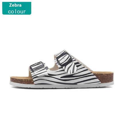 Buckle Flat Cork Slippers Summer Same Beach Buckle Sandals (Available)