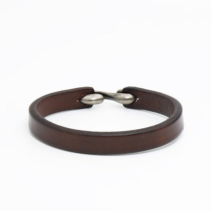 S buckle brown leather bracelet (Available)