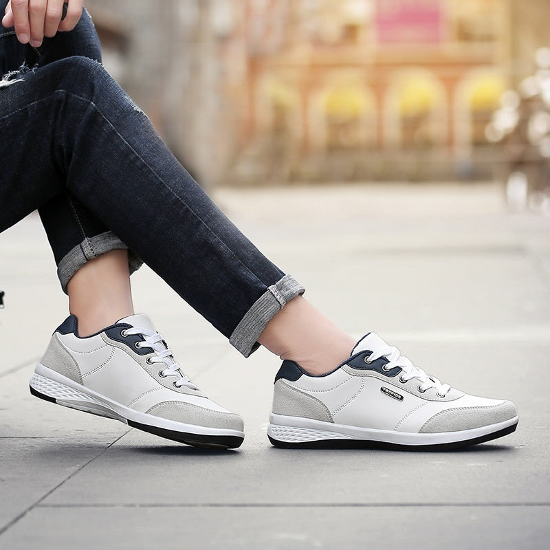 Fashion Light Sports Casual Men Shoes Autumn New Lace-Up Shoes Microfiber Leather Casual Shoes FLats Sneakers (Available)