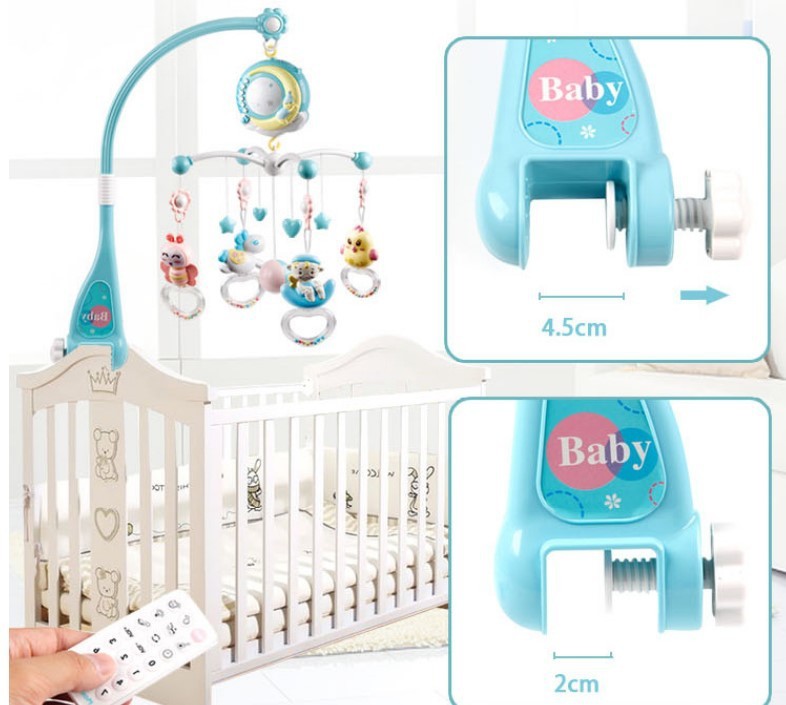 Baby Rattles Crib Mobiles Toy Holder Rotating Mobile Bed Bell Musical Box Projection Newborn Infant Baby Boy Toys (Available)