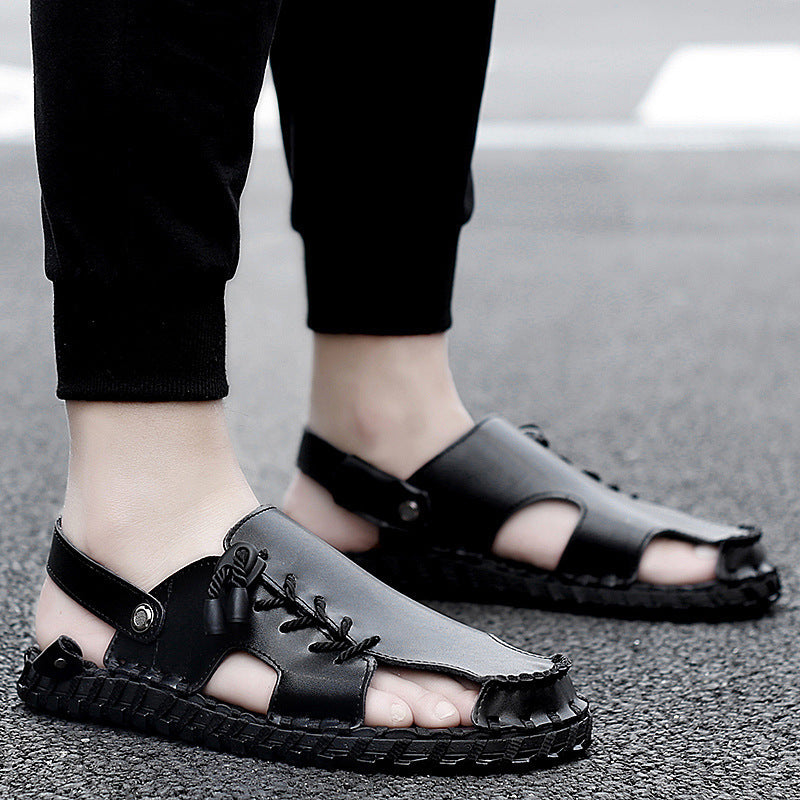Casual And Fashionable Outdoor Men's Leather Sandals (Available)