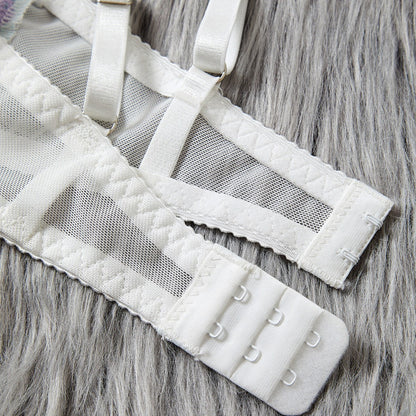 Female Creative Embroidered Printed Bra Set