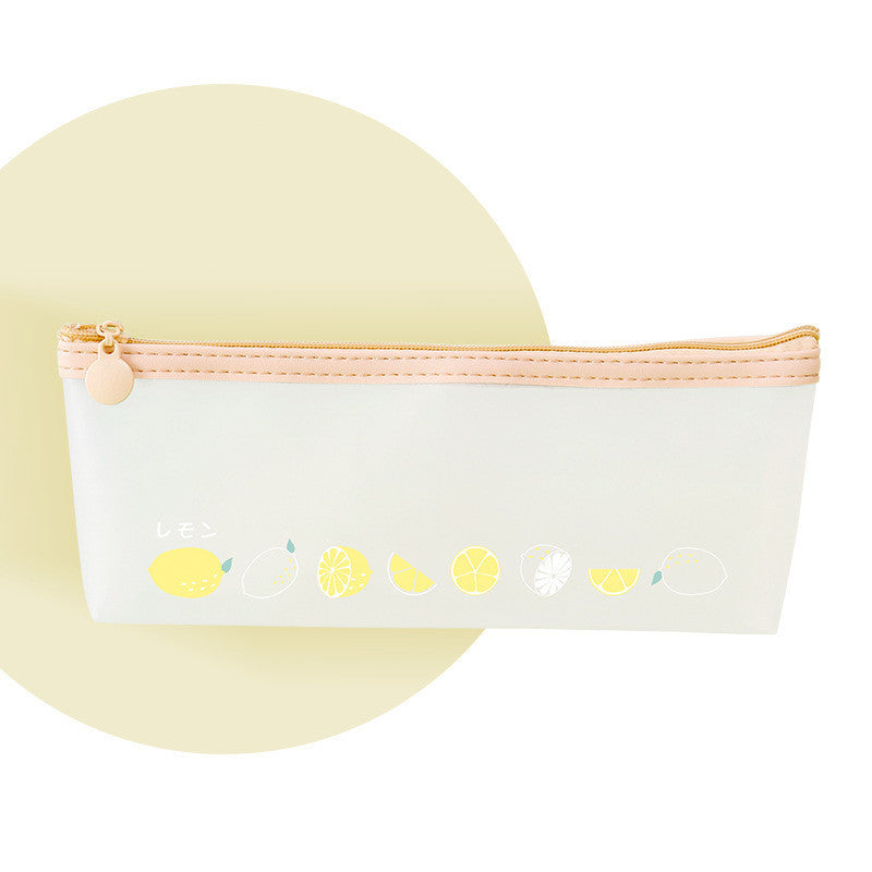Frosted Stationery Box Student School Supplies Storage Pen Bag