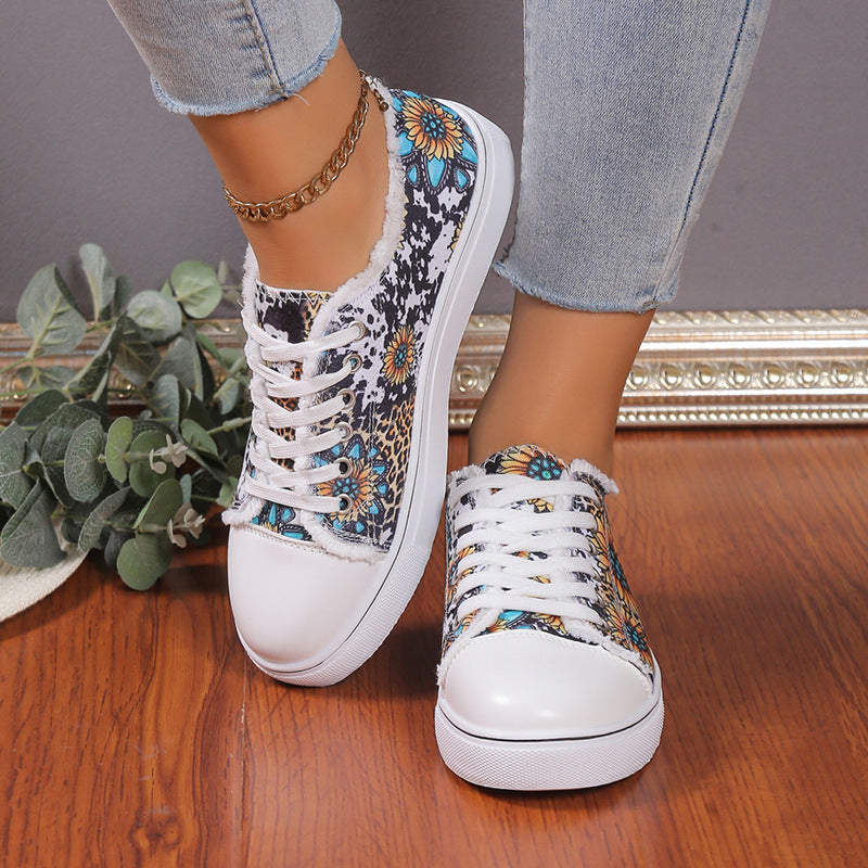 Versatile Flat Bottomed Student Lace Up Canvas Shoes (Available)