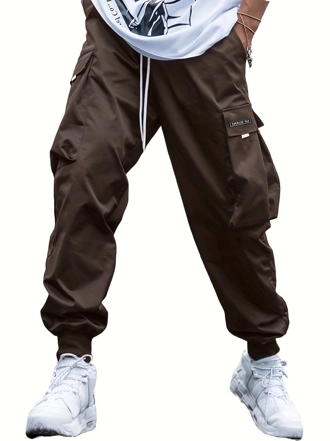 Multi-pocket Cargo Pants Men's Casual Hip-Hop Drawstring Trousers Outdoor Streetwear Sports Pant (Available)