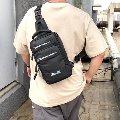 Multifunction Bags For Men Nylon Backpack Crossbody Shoulder Bag With USB Charging Port Chest Bags Pack (Available)