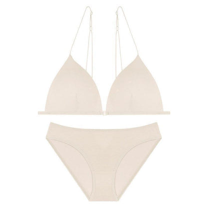 French Sexy Underwear Women's Front Buckle Triangle Cup Wireless Bra Thin