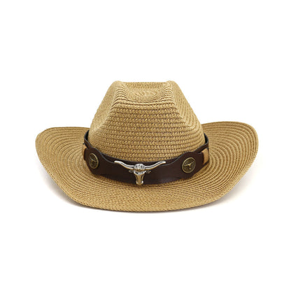 Western cowboy ethnic straw hat  (Available)