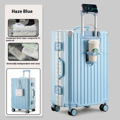 Large Capacity Travel Aluminum Frame Password Luggage  (Available)