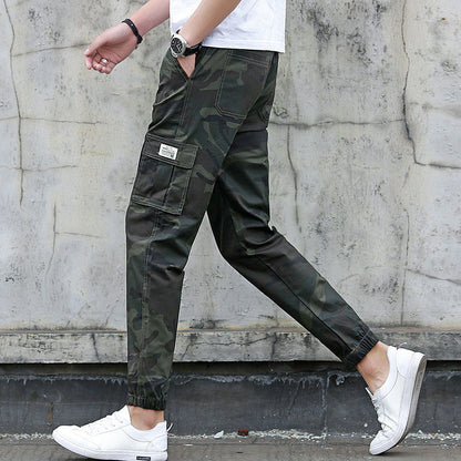 Camouflage tooling multi-pocket pants feet feet pants pants nine pants (Available)