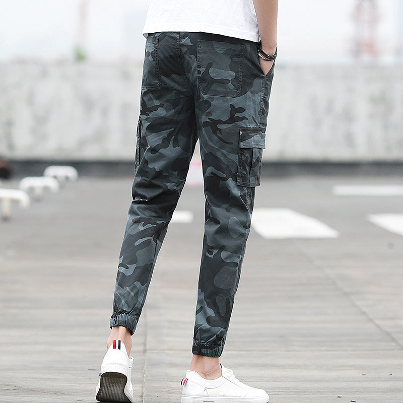 Camouflage tooling multi-pocket pants feet feet pants pants nine pants (Available)