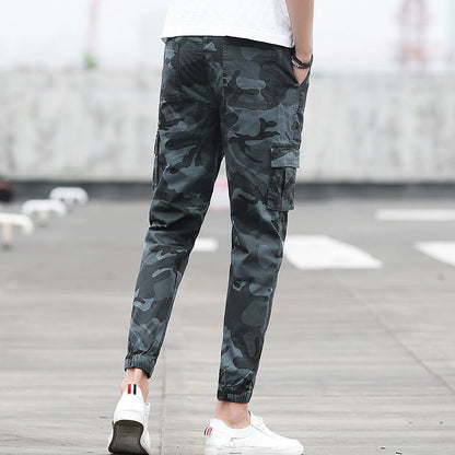 Camouflage tooling multi-pocket pants feet feet pants pants nine pants (Available)