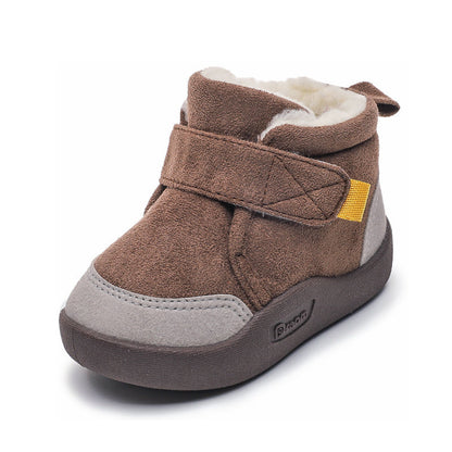 Winter Plus Velvet Toddler Boys Soft-soled Non-slip Cotton Shoes  (Available)