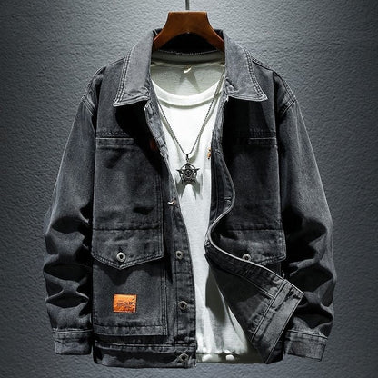 High-grade Black And Gray Denim Coat Men's Autumn New (Available)
