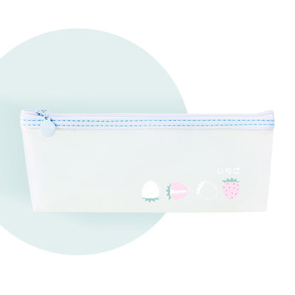 Frosted Stationery Box Student School Supplies Storage Pen Bag