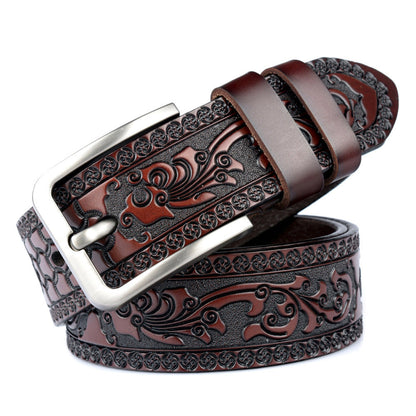 Carved Craft Men's Belt Fashion Cattlehide Leather Pant Belt   (Available)