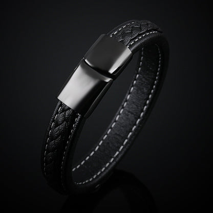 Black titanium steel bracelet  (Available)