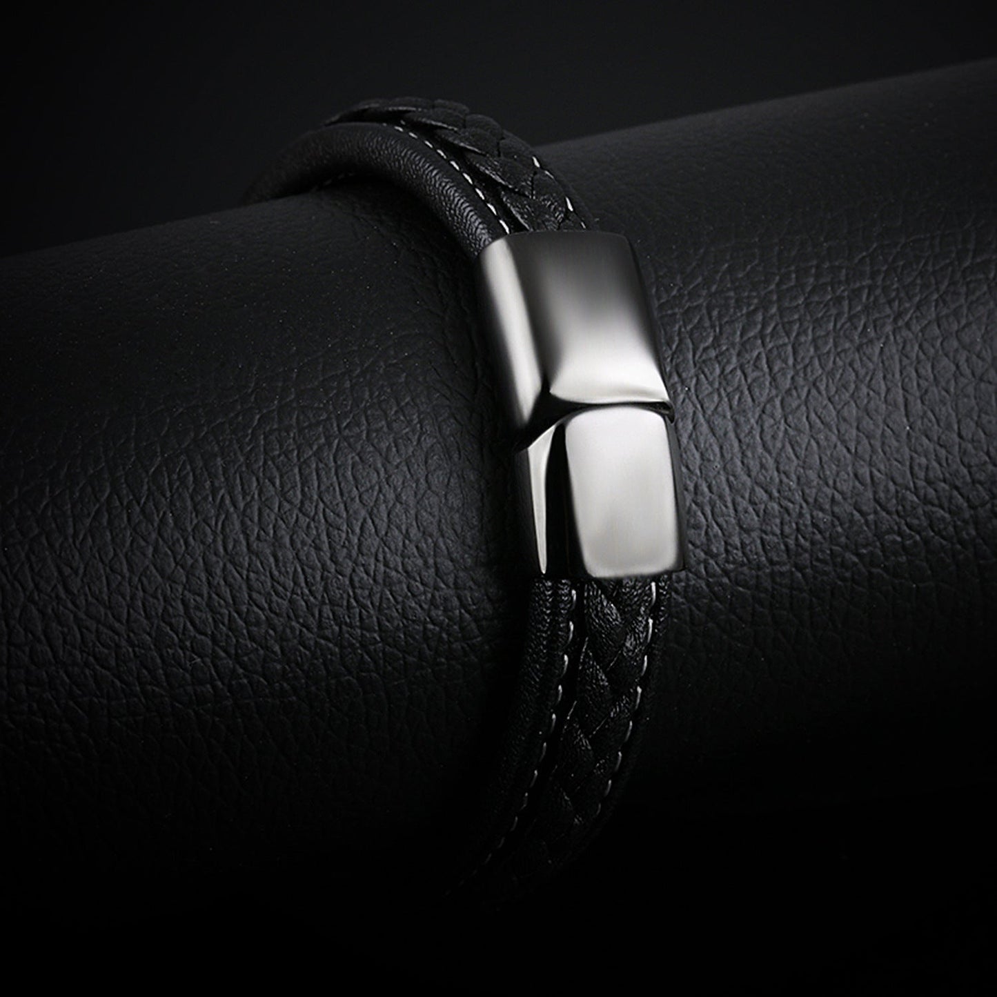 Black titanium steel bracelet  (Available)