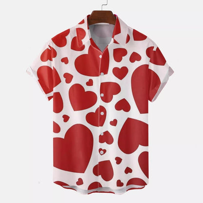 Men's Casual Slim Beach 3D Printed Short Sleeve Shirt (Available)