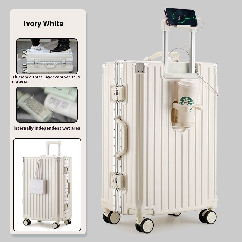 Large Capacity Travel Aluminum Frame Password Luggage  (Available)