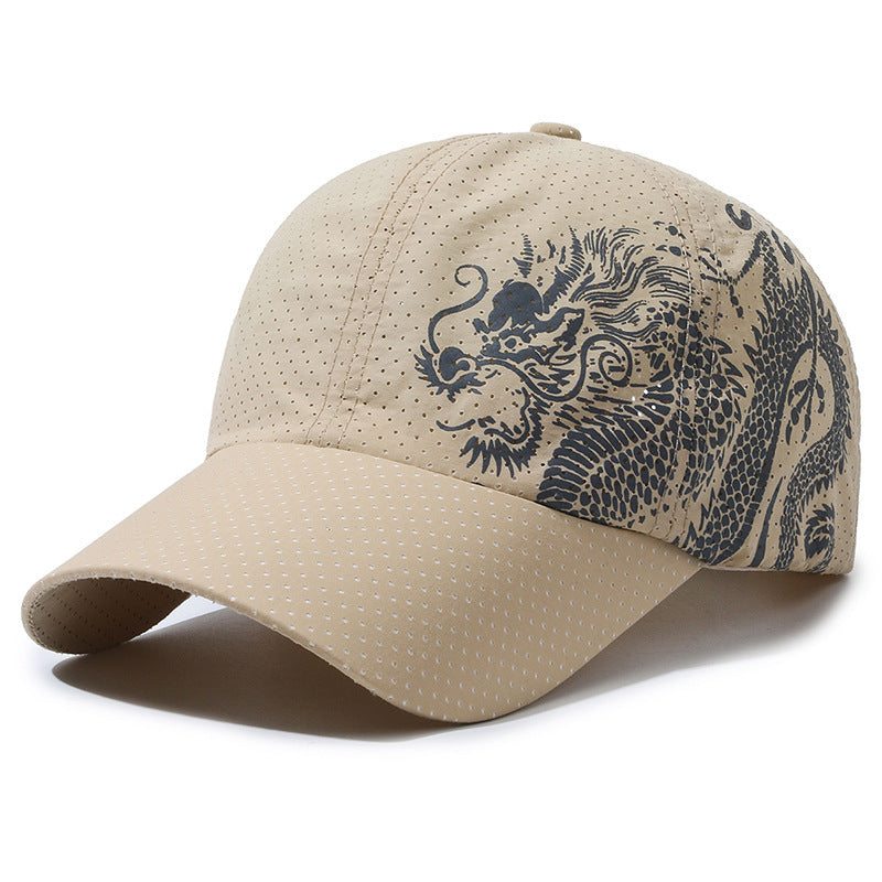 Hat Men's Chinese Style Printed Dragon Baseball Cap Polyester  (Available)