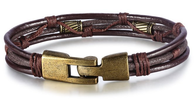Retro Men's Braided Leather Bracelet (Available)